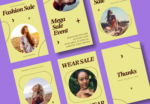 Yellow Minimalist Fashion Sale Social Media Template