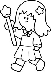 Fototapeta premium Cute Halloween cartoon illustration of children wearing adorable fantasy ghost costumes. Hand-drawn playful, and spooky-cute characters, perfect for holiday themes, kids activitie