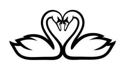 Two swans forming a heart shape with their necks. © arjuna davin