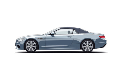 Obraz premium Sleek Silver Convertible Sport Car Vector Illustration