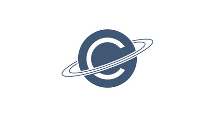 Stylized letter C within a planetary ring design. © Nabila