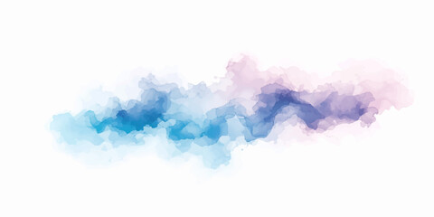Obraz premium Abstract watercolor background featuring a vintage blue sky and colorful smoke texture with a sun light effect on paper cloudscape design