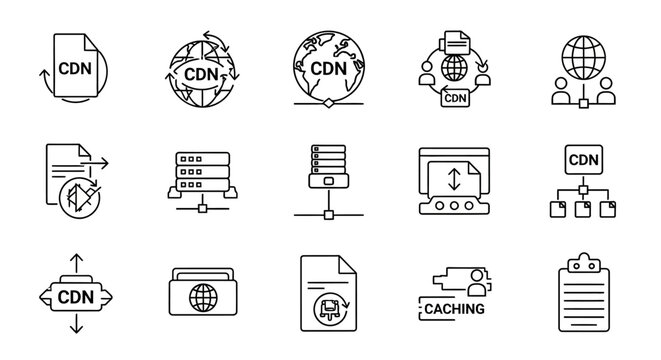 cdn network icons and symbols.