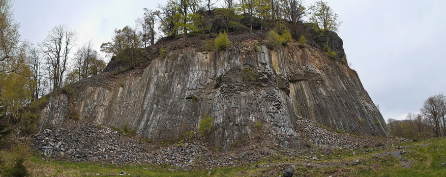Basalt rock on Zlaty vrch, Czech Republic, Europe
