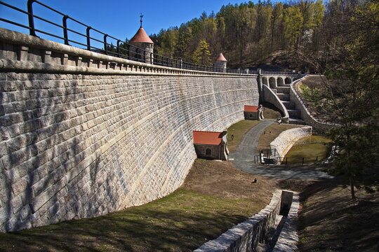 Dam of the water reservoir Harcov in Liberec,Czech Republic,Europe
