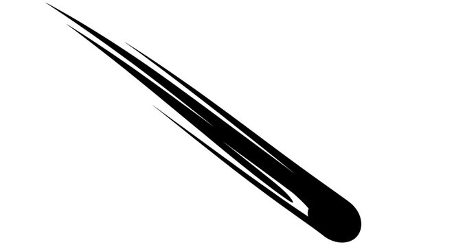 Black comet tail streaks across a white background