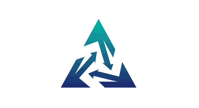 Stylized triangle with arrows in a cycle