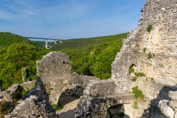 Fototapeta premium Dvigrad medieval castle ruins in Istria, Croatia