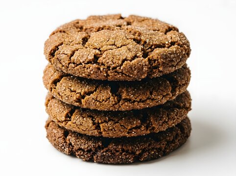 Stack of Thin Crinkle-Top Ginger Snap Cookies