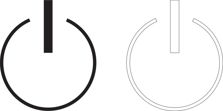On off power button icon set. Start stop symbol for electronic devices. UI UX vector illustration for technology.
