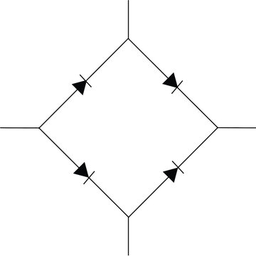 Diode bridge rectifier circuit symbol line icon