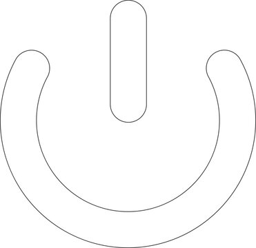 Modern power button icon representing electronic device on and off functionality for technology applications