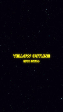 Vertical Yellow Outline Epic Intro Text with Animated Stars
