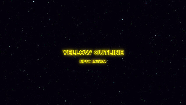 Yellow Outline Epic Intro Stars Text Title with Galactic Background