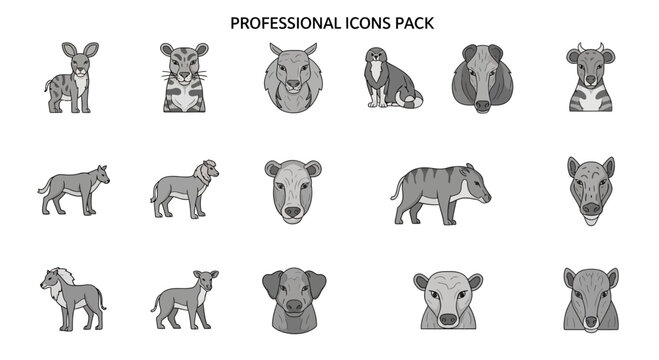 Collection of various animal icons.