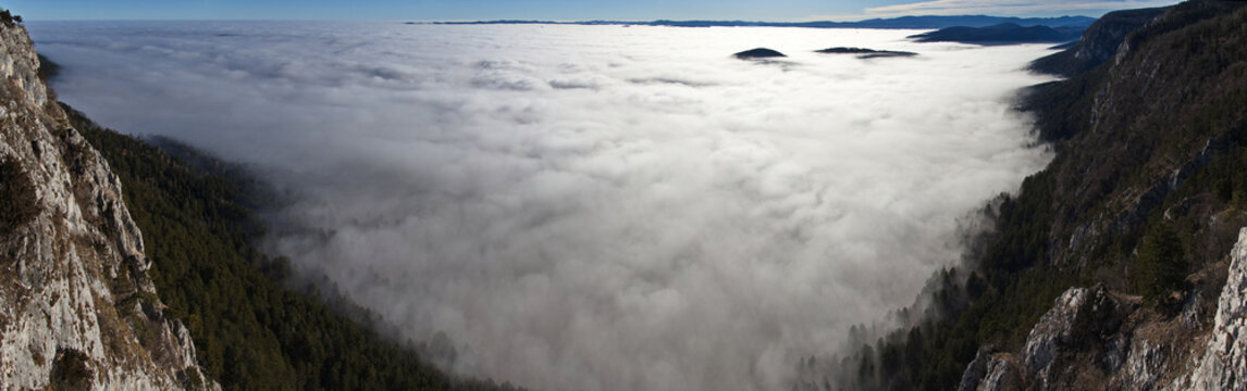 View from Hohe Wand by inversion,Lower Austria,Austria,Europe
