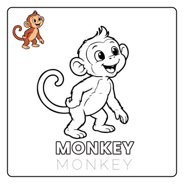 Monkey Animal Children Coloring Pages