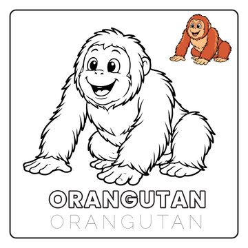 orangutan Animal Children Coloring Pages