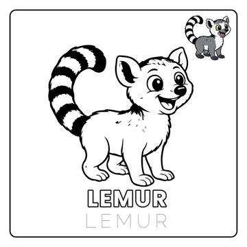 Lemur Animal Children Coloring Pages