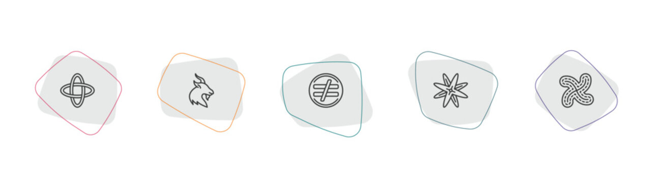 zodiac outline icon set. linear vector for ui, web and mobile. thin line hypocrisy, capricorn, inequality icons.