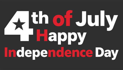 4th of july happy independence day celebration text on dark background © firoz