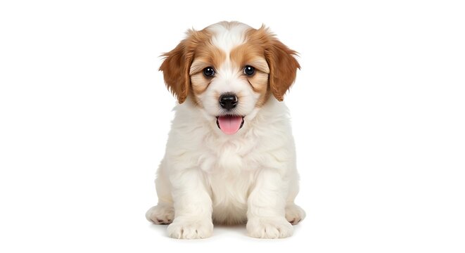 Adorable cavalier king charles spaniel puppy smiling brightly