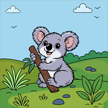 koala Cute Animal Children Coloring Pages