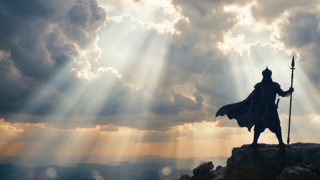 Maharana Pratap Cliff Silhouette &ndash; Epic Rajput Warrior Landscape Art
