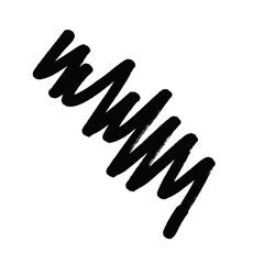 Fototapeta premium Abstract black ink brush stroke with a zigzag pattern creating a dynamic and energetic artistic element isolated on transparent background