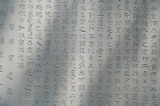 Chinese characters engraved on ancient stele texture