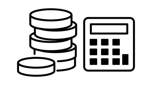 Clean payroll vector icon with editable stroke displaying a pile of coins, a minimalist hand-drawn illustration perfect for banking, salary tracking, and professional economic presentations.