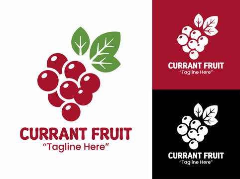 A stylish logo depicting currant berries, ideal for businesses promoting health, fresh produce, and gourmet food offerings in a vibrant design.
