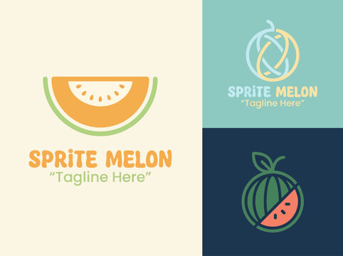 A catchy logo showcasing a sliced melon, ideal for brands promoting refreshing beverages or healthy snack products focused on natural ingredients.