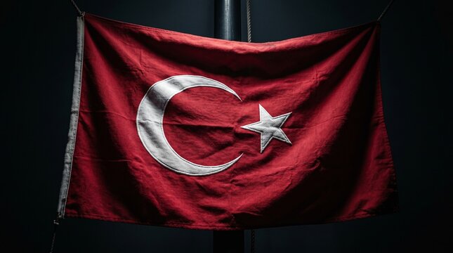 Vibrant turkish flag a symbol of turkey's heritage and national pride