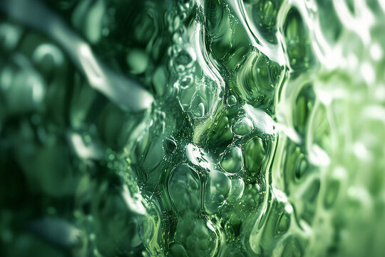 Sustainable bio-luminescent green algae wall panel.