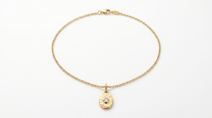 Fototapeta premium gold necklace isolated on white background elegant jewelry accessory luxury fashion minimal design shiny metal chain high quality studio lighting image