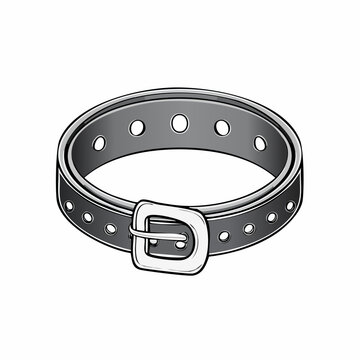 Black Belt with Silver Buckle and Holes