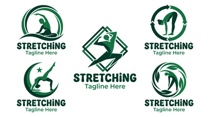 This logo showcases various stretching poses, highlighting flexibility and movement. It represents the importance of stretching in workout routines and fitness practices. © Xiaoliang