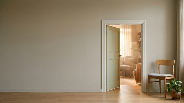 Object only clean therapy office doorway standing open with warm light