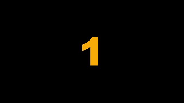 5 4 3 2 1 Go Simple Countdown Animation on black background. Ideal for game intros, battle openers, or intense scramble challenges. 4K video