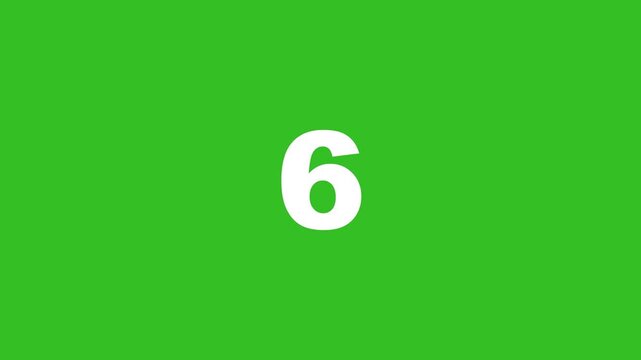 Ten second countdown animation from 10 seconds to 0 seconds on a transparent background, 10 second countdown timer with alpha channel,