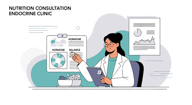 Endocrinologist Nutrition Consultation: Hormone Balance Chart and Patient Data