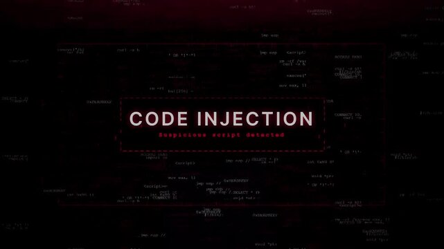 Code injection alert: suspicious script detected with matrixstyle digital background