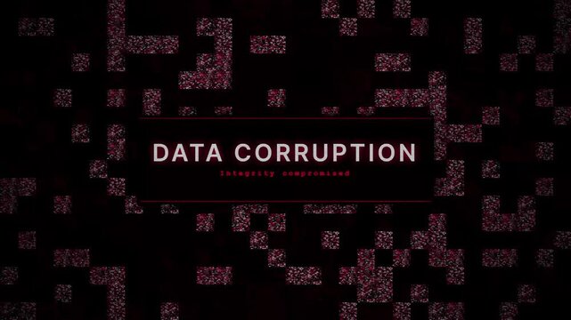 Digital glitch: binary data corruption instability visualization with error patterns