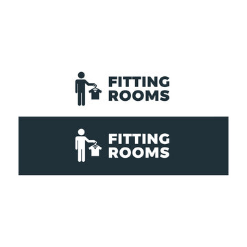 Fitting room signs with icons