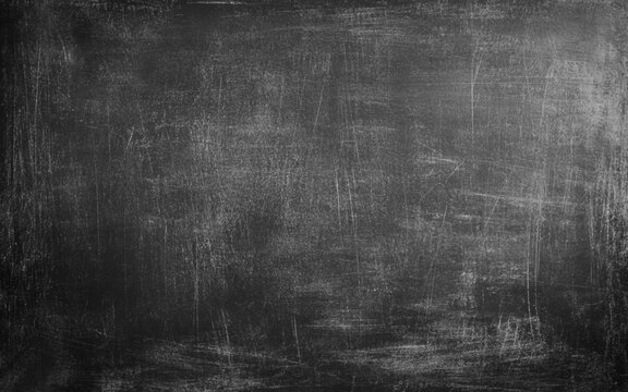 Horizontal dark blackboard background for restaurant menu design. Retro black chalkboard surface with white chalk lines