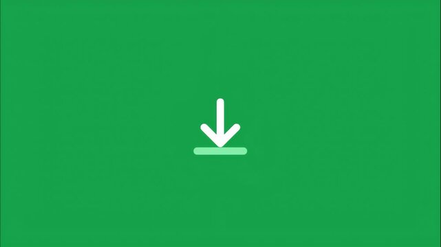 Green interface download icon with progress animation in high resolution
