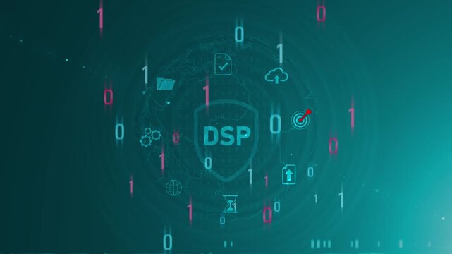 Employee dsp help to get the best human resources. Business symbol. Motion graphics of Digital Signal Processing concept