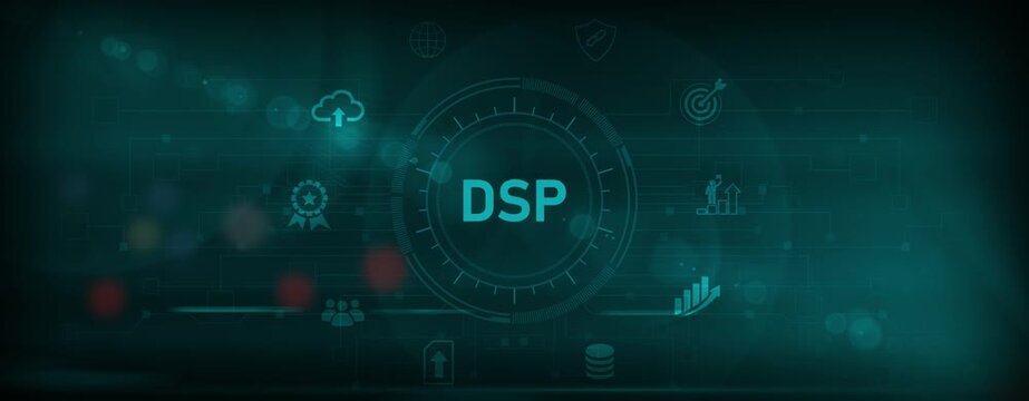 Employee dsp help to get the best human resources. Business symbol. Motion graphics of Digital Signal Processing concept