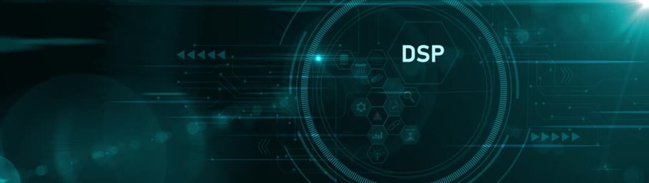 Employee dsp help to get the best human resources. Business symbol. Motion graphics of Digital Signal Processing concept